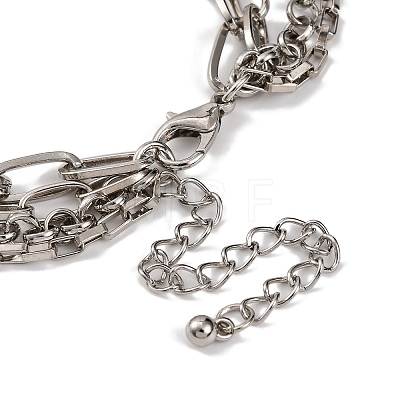 Alloy Multi Layered Necklaces for Women NJEW-U013-04P-1