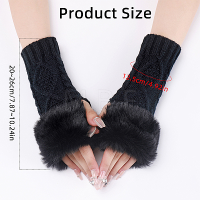 Polyacrylonitrile Fiber Yarn Knitting Fingerless Gloves COHT-PW0001-15C-1