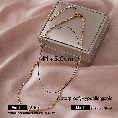 Vintage 304 Stainless Steel Singapore Chain Necklaces VZ3032-1-1