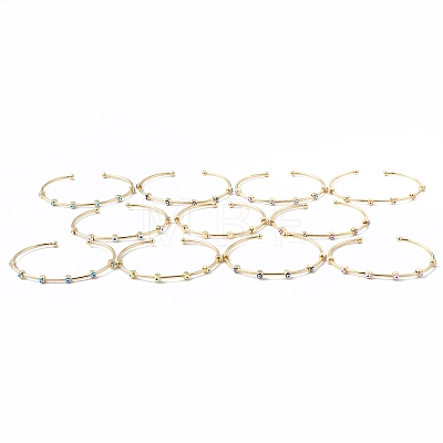 Brass Cuff Bangles BJEW-A134-02G-M-1