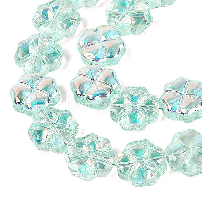 Baking Paint Electroplate Transparent Glass Beads Strands EGLA-Q136-04A-08-1