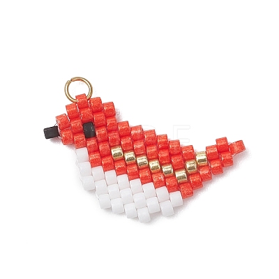 Beaded Bird Charms PALLOY-MZ01172-02-1