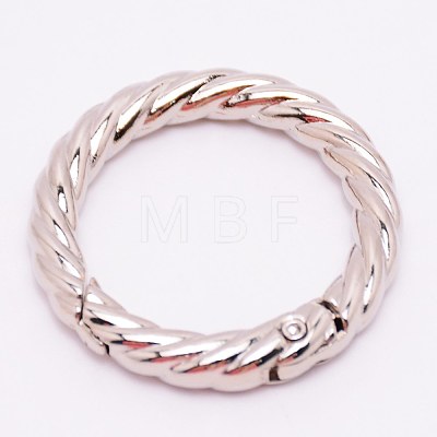 Zinc Alloy Spring Gate Rings PALLOY-WH0081-51B-04-1