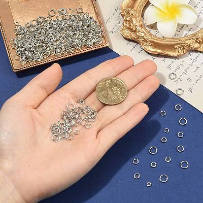 400Pcs 4 Styles Open Jump Rings Brass Jump Rings KK-FS0002-08P-1