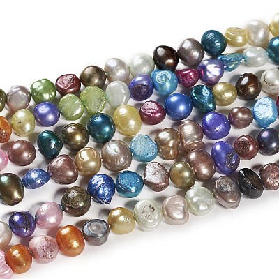 Dyed Natural Cultured Freshwater Pearl Beads Strands PEAR-R012-20-1