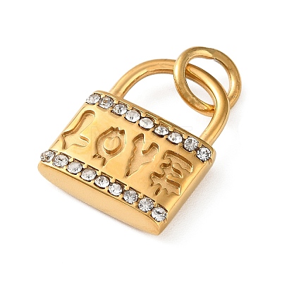304 Stainless Steel Rhinestone Pendants RB-CBA324D-01G-03-1