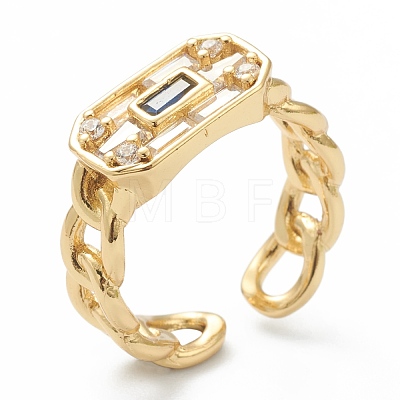 Brass Micro Pave Clear Cubic Zirconia Rings RJEW-O042-03G-C-1