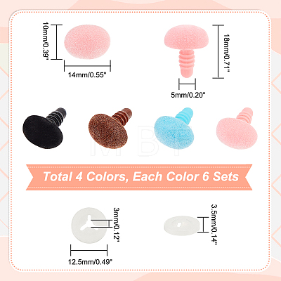   24 Sets 4 Colors Plastic Safety Noses FIND-PH0007-33-1