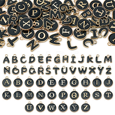 Initial Letter A~Z Alphabet Alloy Enamel Charms ENAM-TA0003-58-1
