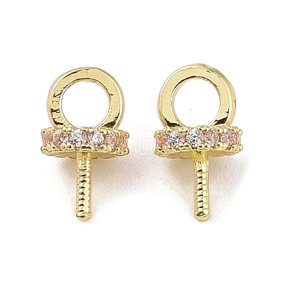 Brass with Cubic Zirconia Peg Bails LS-KK-B087-13A-G-1