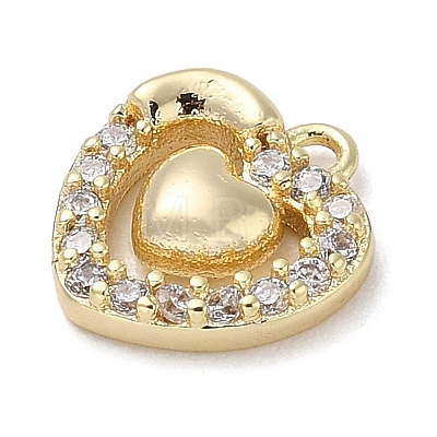 Brass with Cubic Zirconia Charms KK-Q817-02G-1