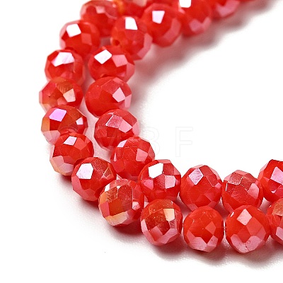Electroplate Opaque Solid Color Crystal Glass Rondelle Beads Strands X-EGLA-F049A-06AB-1