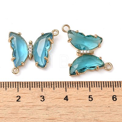 Brass Pave Faceted Glass Connector Charms FIND-Z020-04U-1