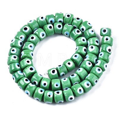 Handmade Evil Eye Lampwork Beads Strands LAMP-WH0006-05E-1