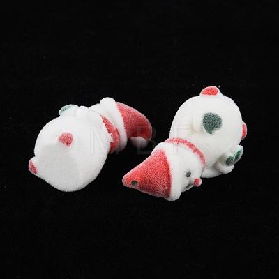 Flocky Plastic Half Drilled Beads KY-Q056-009-1