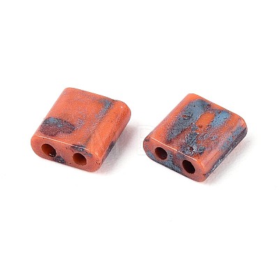 2-Hole Baking Paint Glass Seed Beads SEED-N009-03J-1