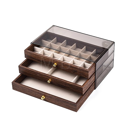 3-Tier PET Plastic Jewelry Storage Drawer Boxes CON-N016-06-1