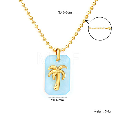 304 Stainless Steel Rectangle with Fruit Pendant Ball Chain Necklaces WGDAD40-04-1