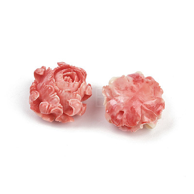 Synthetic Coral Dyed Carved Beads X1-SHEL-D001-01A-1