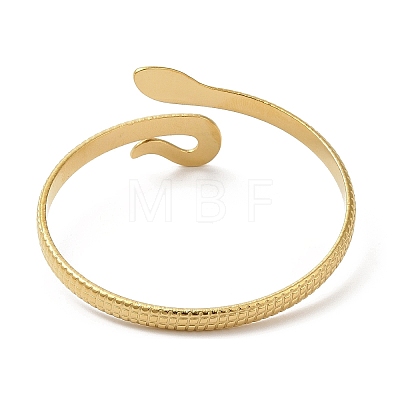Ion Plating(IP) 304 Stainless Steel Snake Open Cuff Bangles BJEW-L682-011G-1