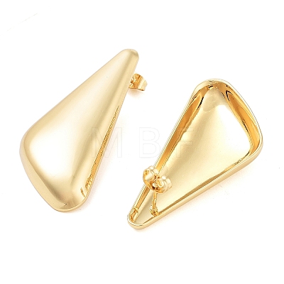 Brass Triangle Stud Earrings EJEW-P294-04G-1