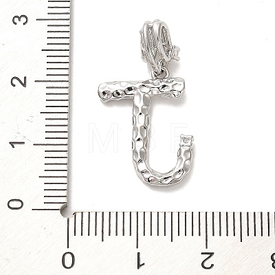 Rack Plating Brass Micro Pave Cubic Zirconia European Dangle Charms KK-L210-015P-J-1