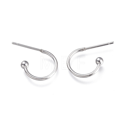 304 Stainless Steel Earring Hooks STAS-K211-01P-1