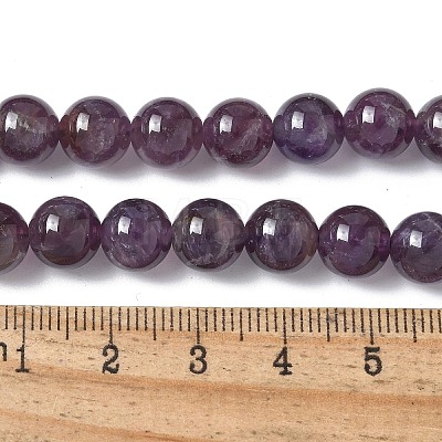 Natural Amethyst Beads Strands G-M445-8MM-01D-1