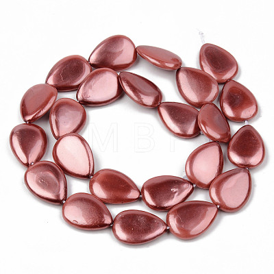 Electroplate Natural Freshwater Shell Beads Strands SHEL-R049-026-1