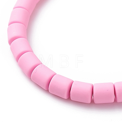 Polymer Clay & Natural Shell Daisy & Heart Beaded Stretch Bracelet BJEW-JB08846-1