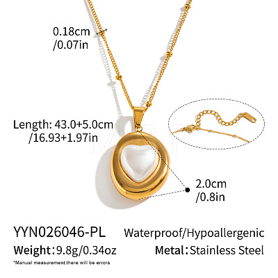 304 Stainless Steel Geometric Pendant Satellite Chain Necklaces for Women TW1524-6-1