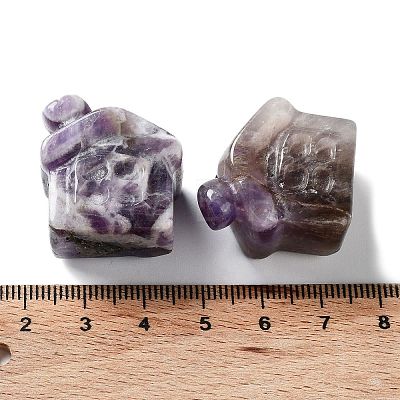 Natural Amethyst Carved Healing House Figurines DJEW-P015-01A-1