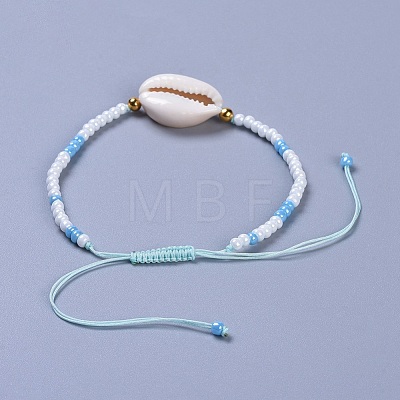 Adjustable Glass Seed Bead Braided Bead Bracelets BJEW-JB04284-M-1