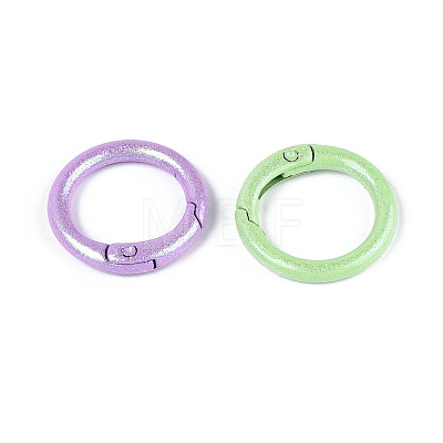 Spray Painted Alloy Spring Gate Rings X-PALLOY-T092-74-1