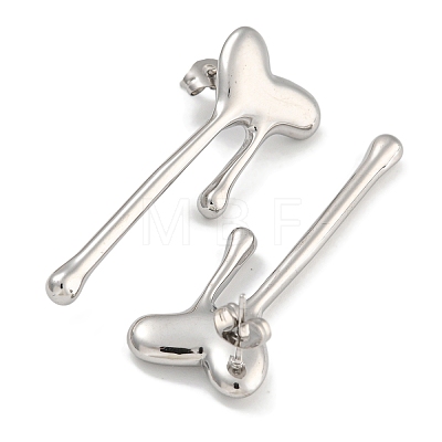 304 Stainless Steel Heart Stud Earrings for Women EJEW-U022-02P-1