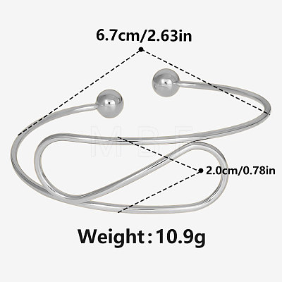 Exaggerated 304 Stainless Steel Open Cuff Bangles PA0789-1-1