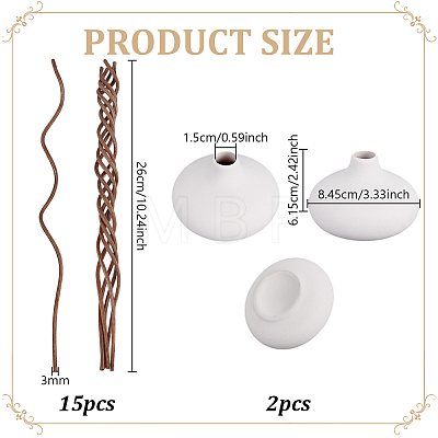 2Pcs Spherical Porcelain Vase for Desktop Decor AJEW-GA0010-92-1