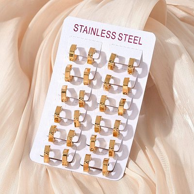 304 Stainless Steel Polishing Effect Hoop Earrings EJEW-M001-35G-1