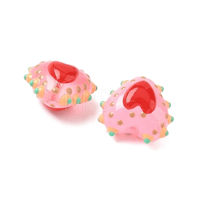Baking Paint Glass Bumpy Beads Heart LAMP-V001-09D-1
