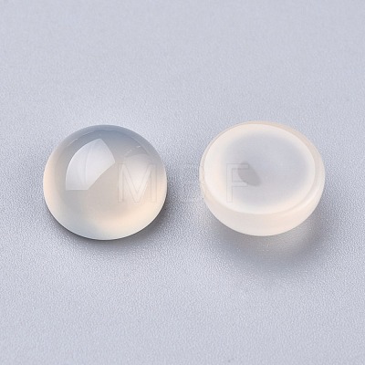 Natural White Agate Cabochons G-P393-R62-10MM-1