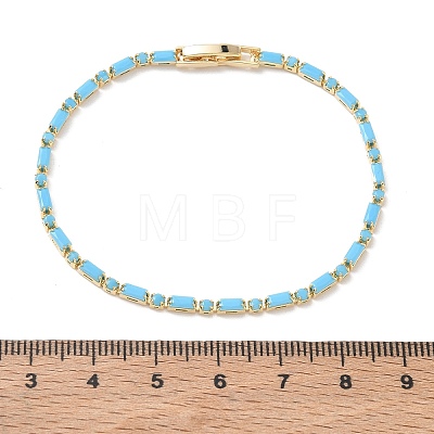Synthetic Turquoise Tennis Bracelets KK-CBA964F-01G-03-1