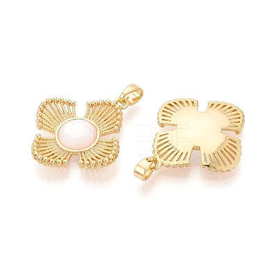 Natural White Shell Pendants KK-N287-06G-1