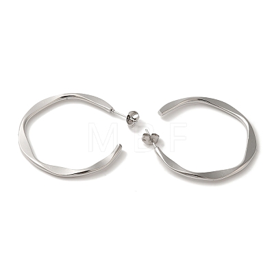 Non-Tarnish 304 Stainless Steel C-Shaped Stud Earrings for Women EJEW-Z066-07P-1