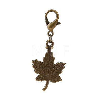 Maple Leaf Alloy Pendants Decorations Set HJEW-JM00819-1