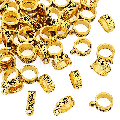 50Pcs Tibetan Style Alloy Tube Bails TIBE-TAD0001-01AG-1