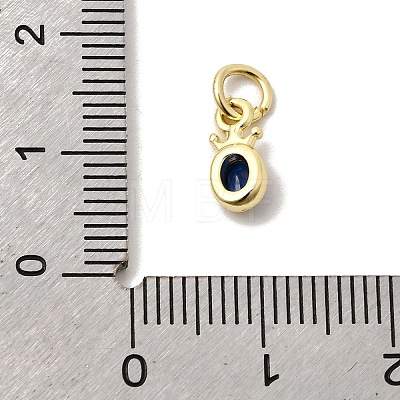Brass Cubic Zirconia Charms KK-G554-01A-03-1