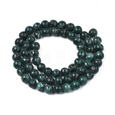 Dyed Natural Sesame Jasper Round Beads Strands G-R342-6mm-13-1