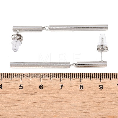 304 Stainless Steel Stud Dangle Earrings EJEW-E617-07P-1