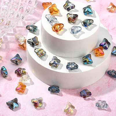 100Pcs 10 Colors Electroplate Transparent Glass Beads EGLA-CJ0001-13-1
