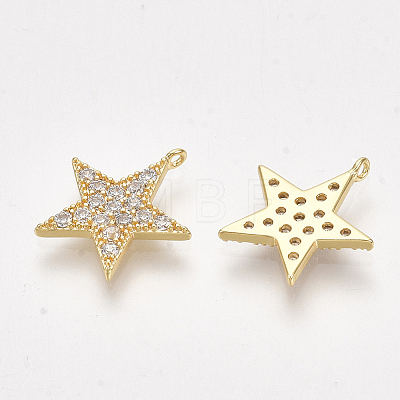 Brass Micro Pave Cubic Zirconia Charms X-KK-S350-299-1